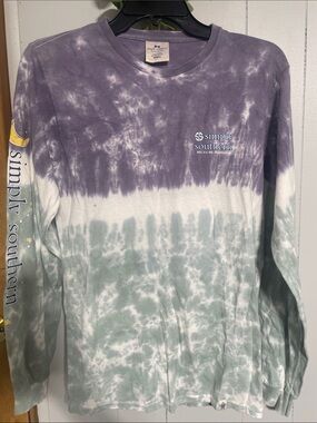 Simply Southern Purple & Sage Green Tie-Dye Long Sleeve Tee